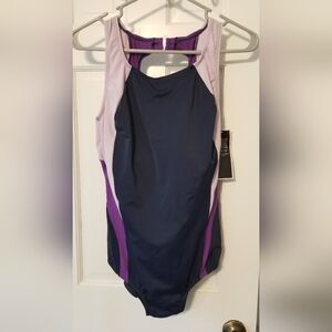 NWT Inches Off one-piece Bathing Suit 18W, blue, purple, Lavender